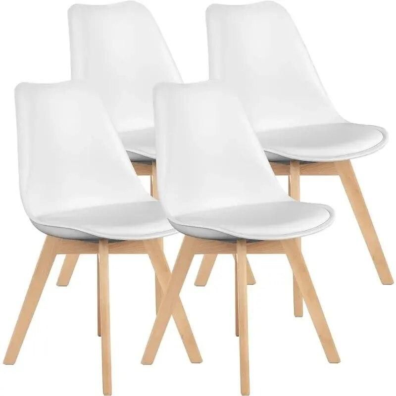 Mid-Century Modern Dining Chairs Set of 2, Armless Solid Wood Minimalist Chairs for Home