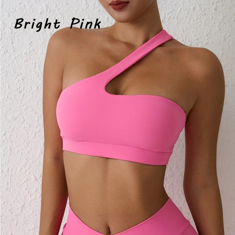 One-Shoulder High Stretch Sports Bra for Fitness & Yoga