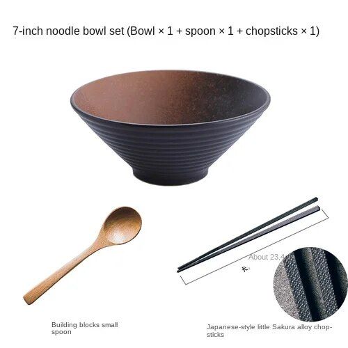 Japanese Porcelain Ramen & Noodle Bowl - Eco-Friendly, Large Ceramic Serving Dish