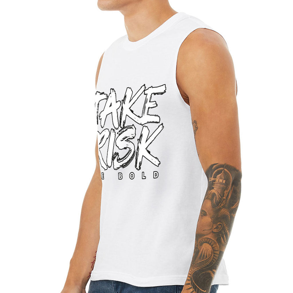 Take Risk Men's Muscle Tank - Funny Men's Sleeveless T-Shirt - Themed Tank