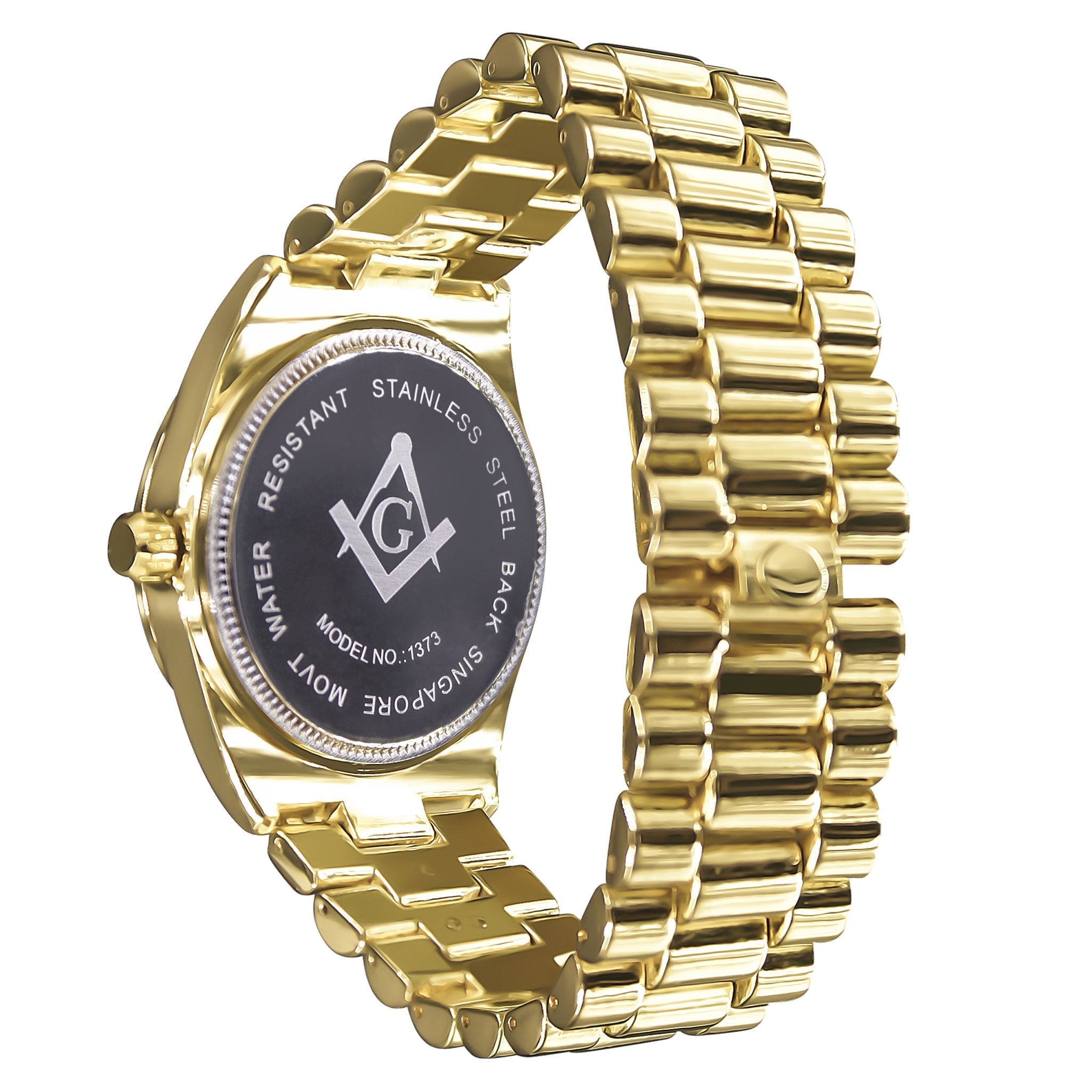 COLOSSAL MASONIC ICED METAL WATCH I 5624542