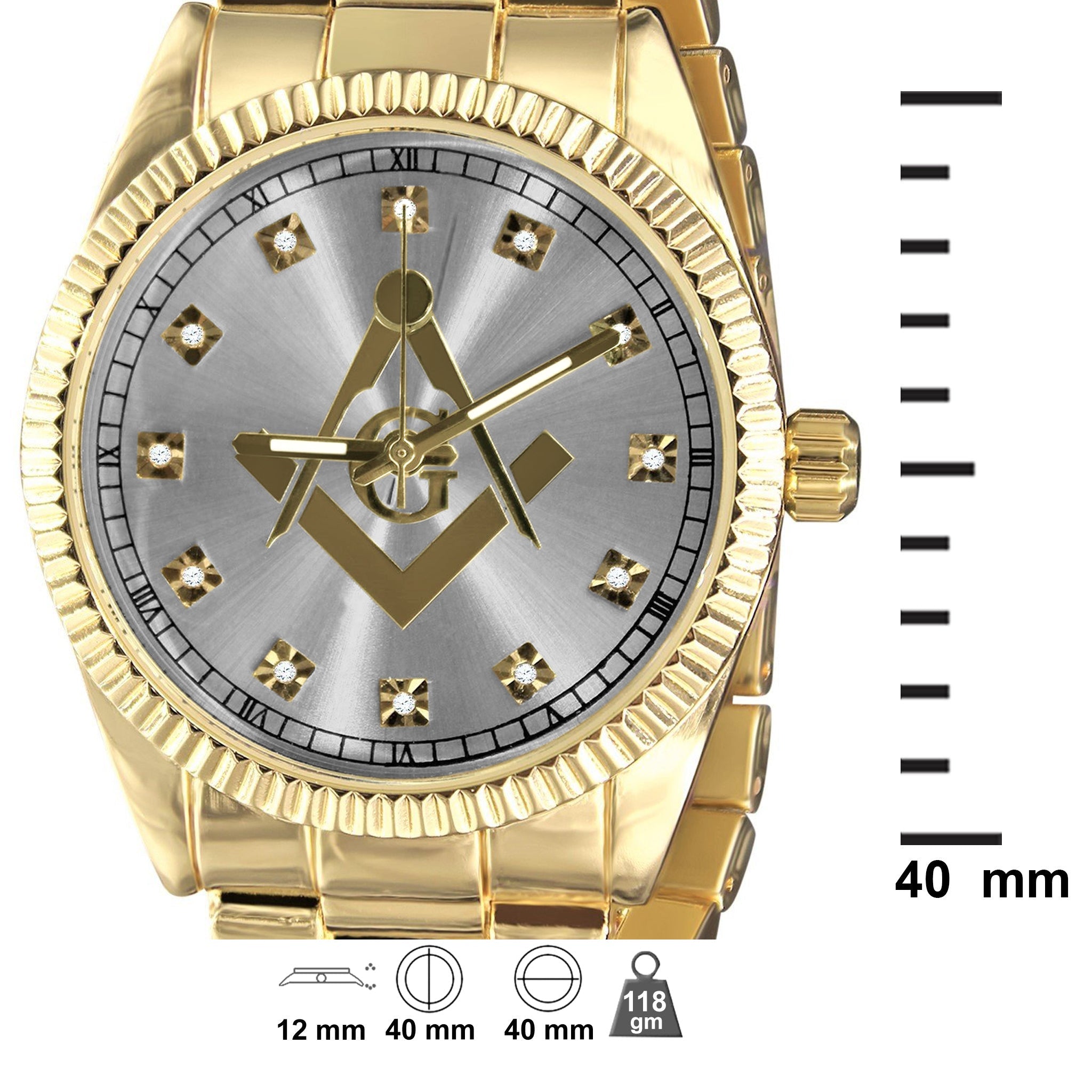 COLOSSAL MASONIC ICED METAL WATCH I 5624542