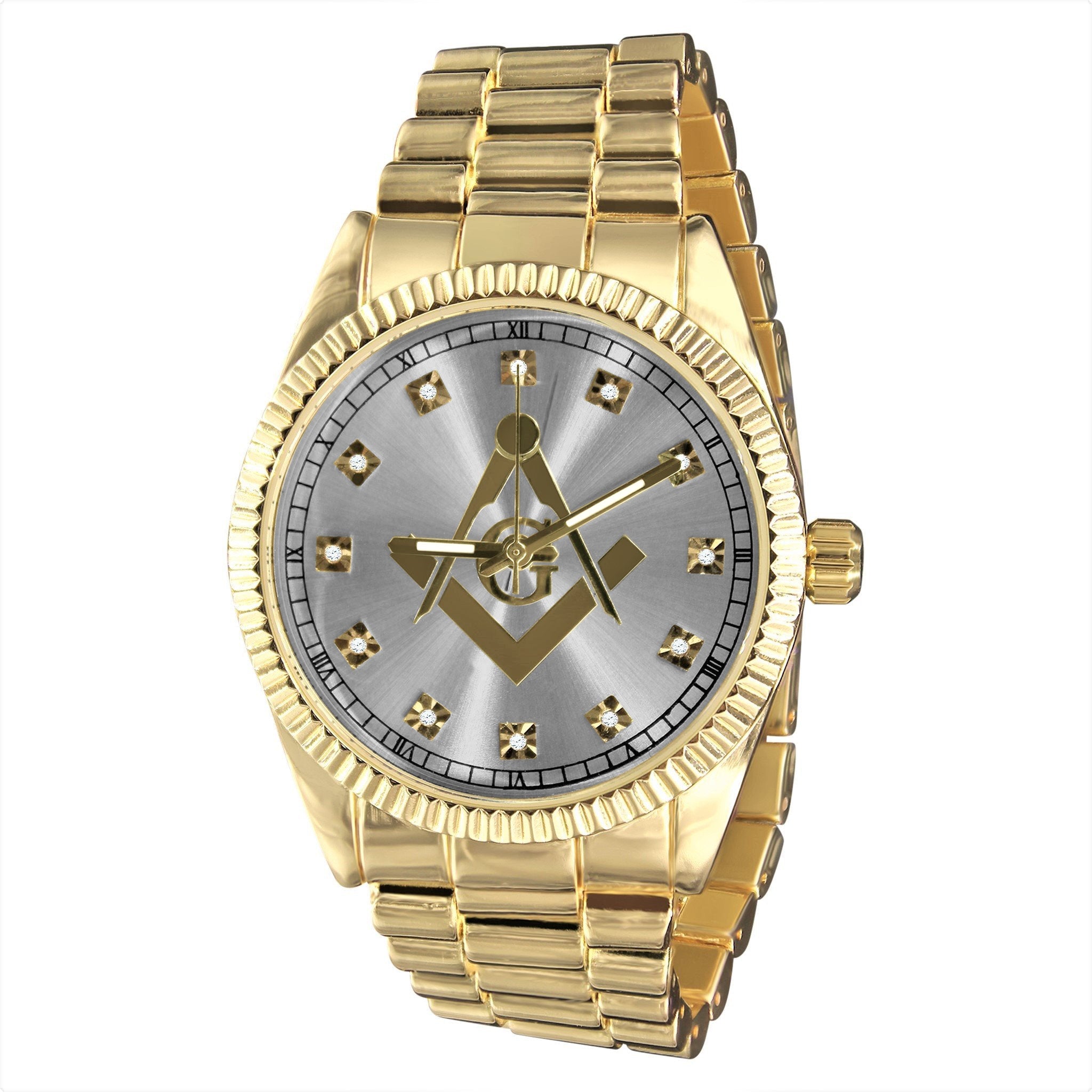 COLOSSAL MASONIC ICED METAL WATCH I 5624542