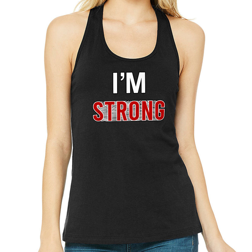 Strong Women's Racerback Tank - Cool Tank Top - Printed Workout Tank