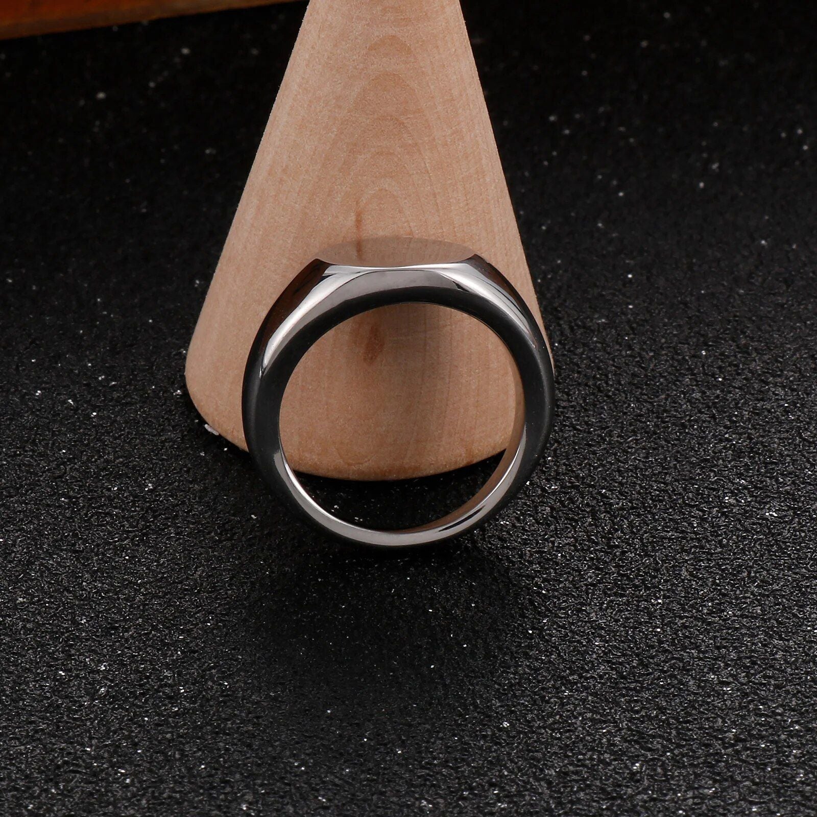 Classic Square Stainless Steel Signet Ring for Men