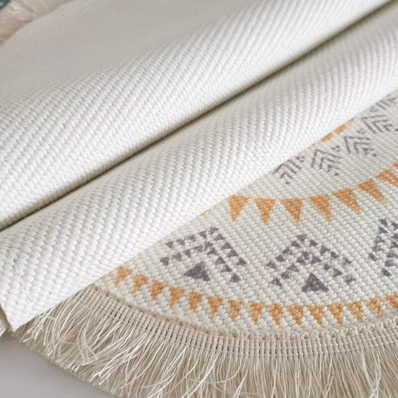 Eco-Friendly Boho Linen Round Placemats for Dining Table Decor