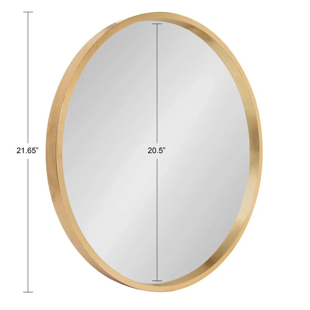 Gold Round Wall Mirror 21.6" - Modern Style Glass Mirror for Home Decor