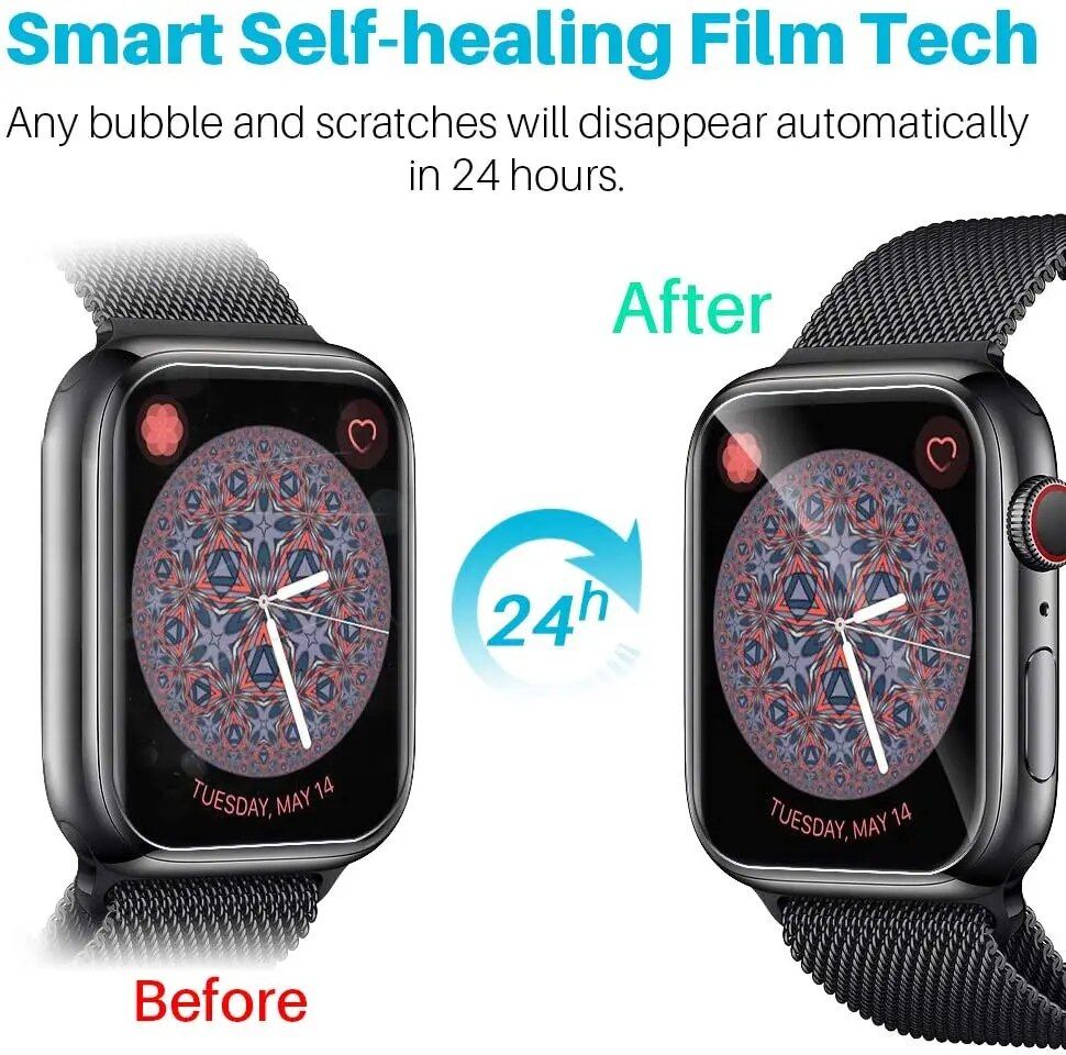 Ultra-Clear Hydrogel Screen Protector Film for Apple Watch (3-Pack)