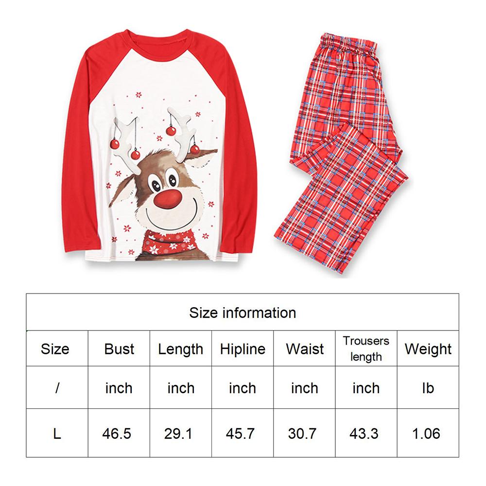 Christmas Matching Clothes Dad Cartoon Plaid Sleepwear Homewear Sets