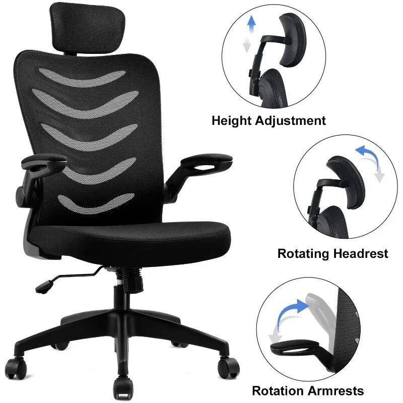 Ergonomic High Back Adjustable Executive Office Chair - Black