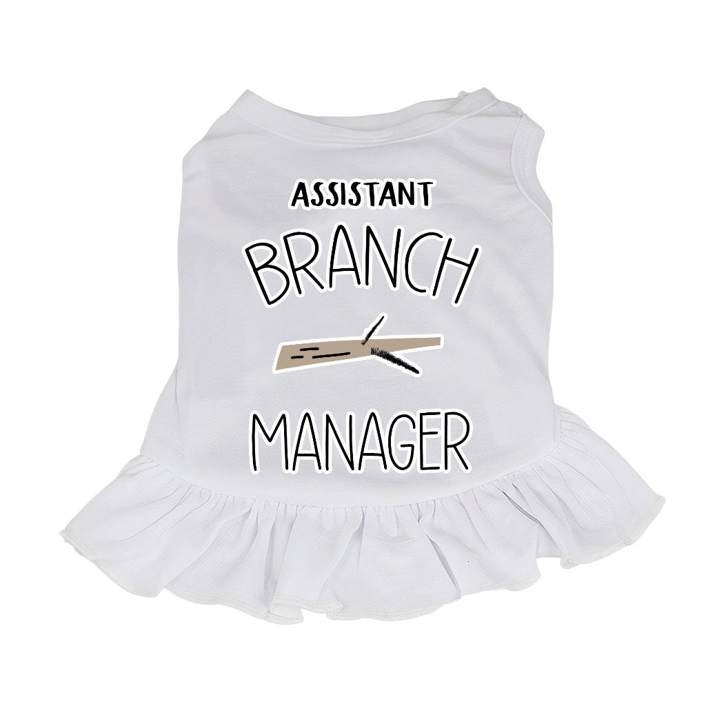 Assistant Branch Manager Dog Sundress - Minimalist Dog Dress Shirt - Print Dog Clothing