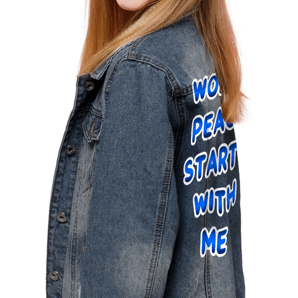 Cool Saying Kids' Denim Jacket - Inspirational Jean Jacket - Graphic Denim Jacket for Kids