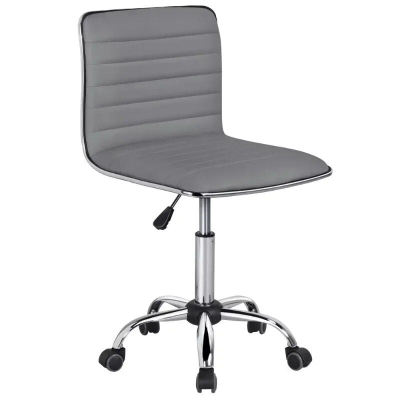 SMILE MART Modern Adjustable Armless Faux Leather Swivel Office Chair