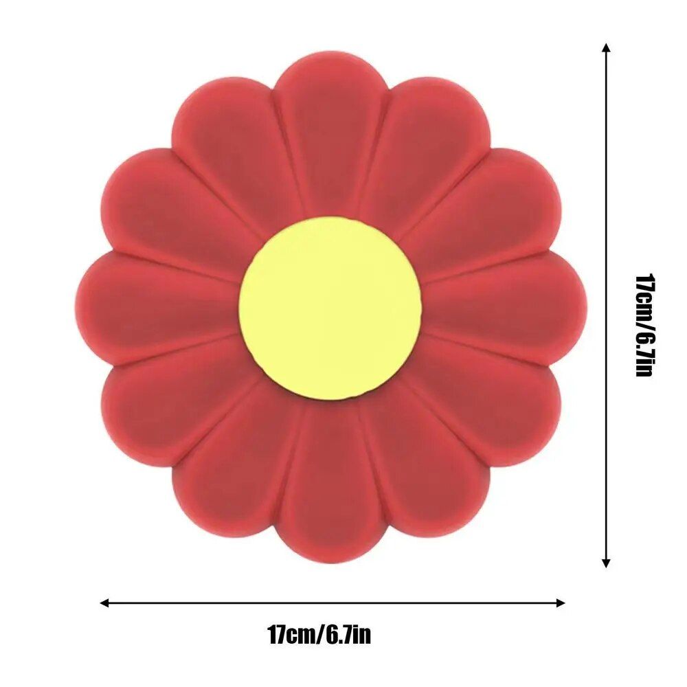 Heat-Resistant Silicone Daisy Pot Mat - Multi-Use Trivet and Countertop Protector