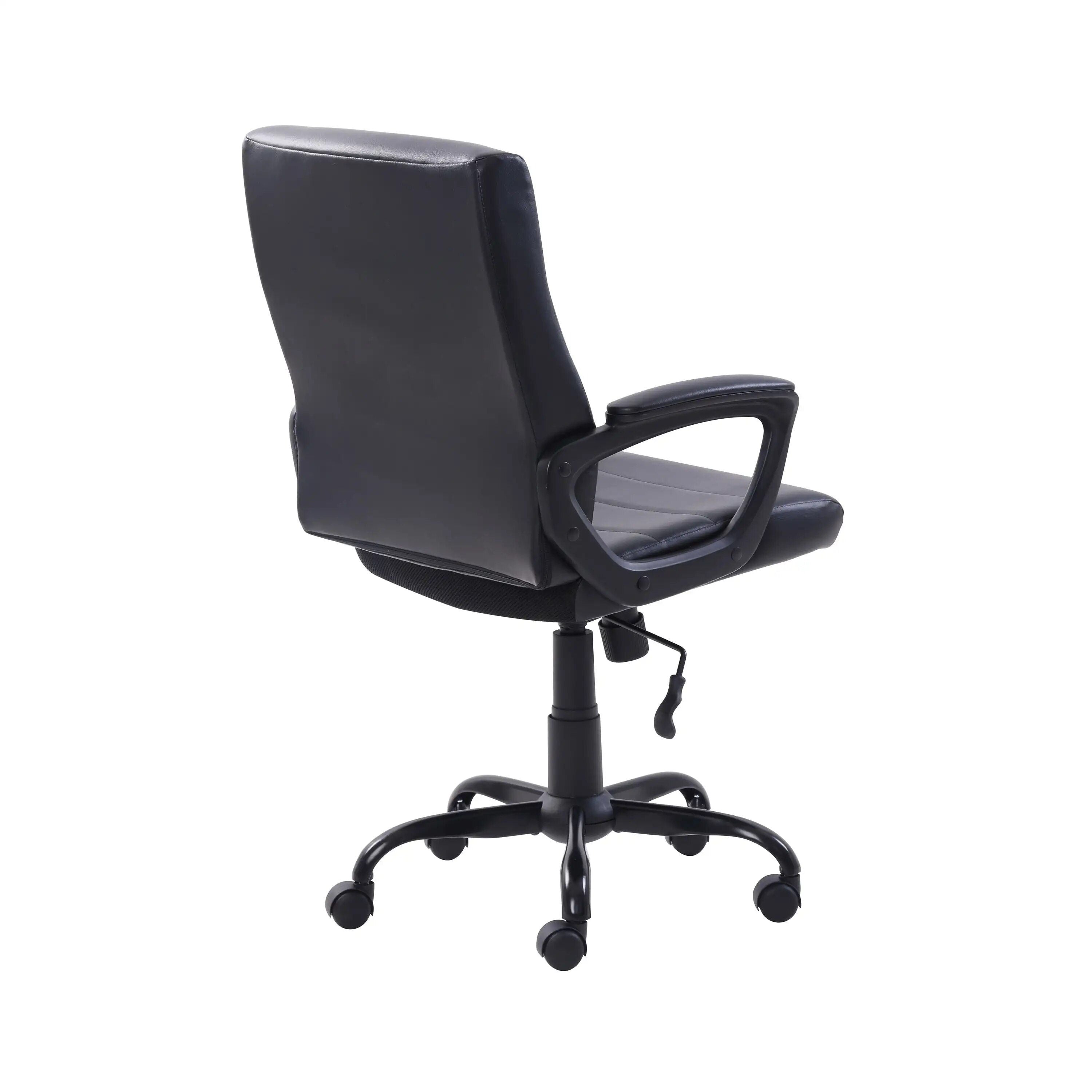 ComfortMax Mid-Back Leather Office Chair - Ergonomic & Adjustable