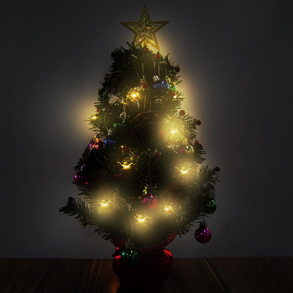 Tabletop Xmas Tree Mini Small Christmas Pine Tree with LED String