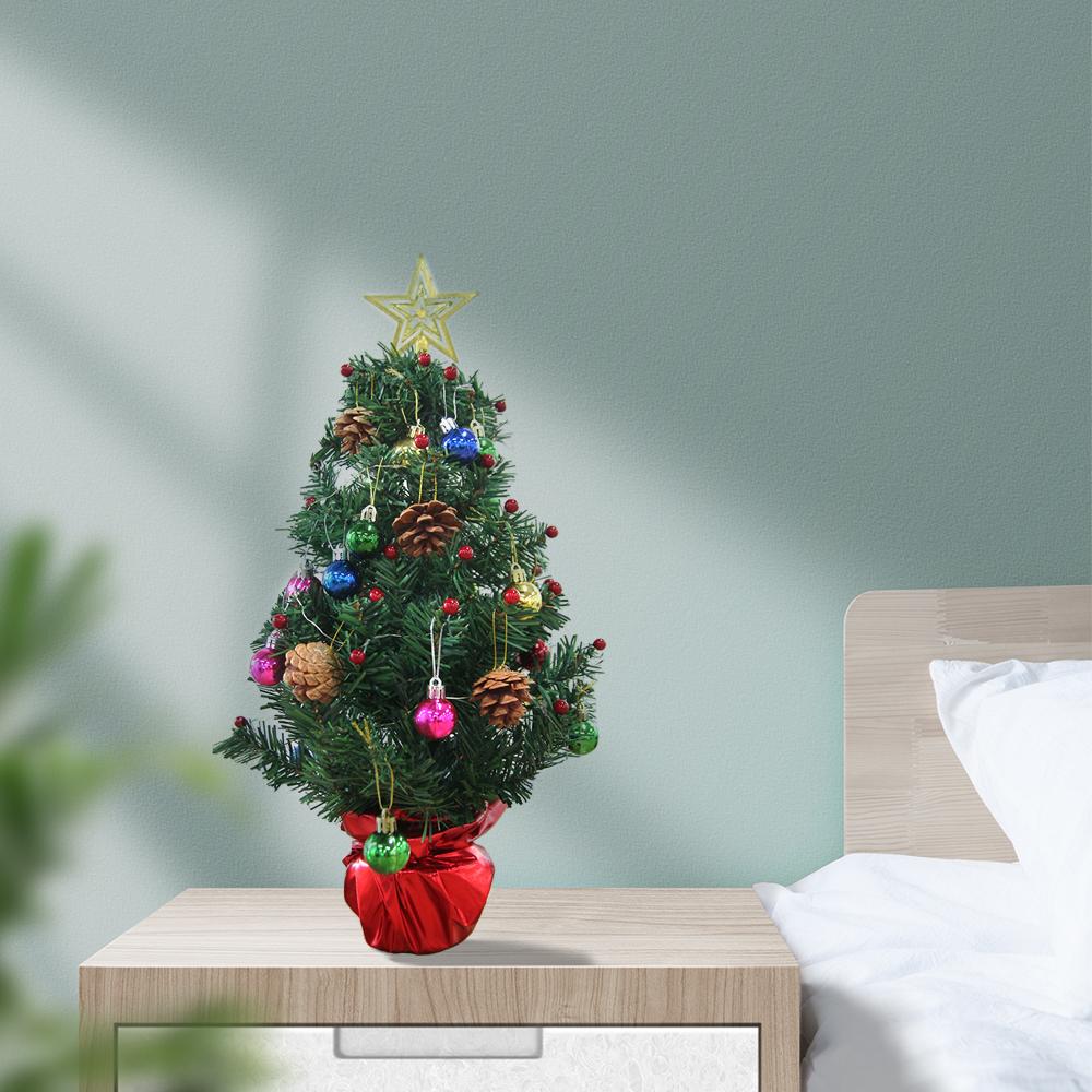 Tabletop Xmas Tree Mini Small Christmas Pine Tree with LED String