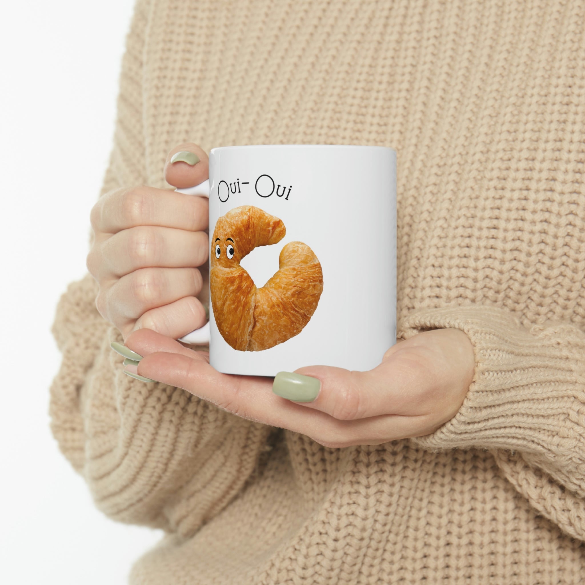 Oui Oui French Croissant Novelty Mug