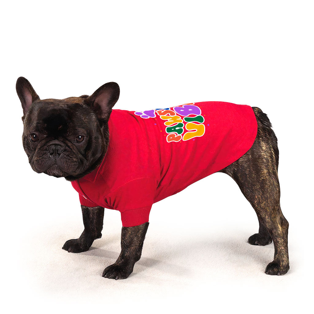 Pawsitive Vibes Dog Polo Shirt - Colorful Text Dog T-Shirt - Cool Dog Clothing