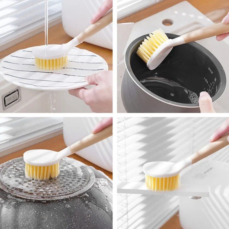 Eco-Friendly Long Handle Kitchen Cleaning Brush