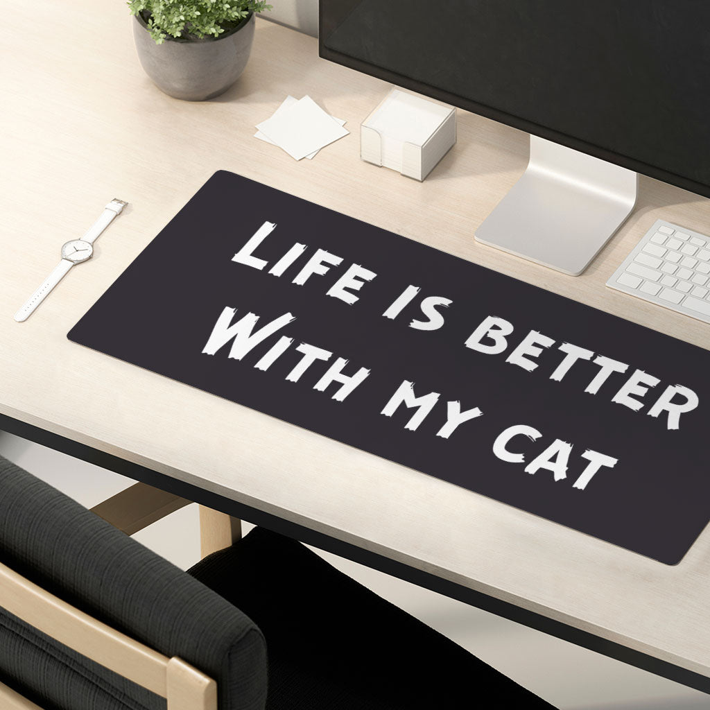 Cat Lover Desk Mat - Cat Themed Desk Pad - Cool Laptop Desk Mat