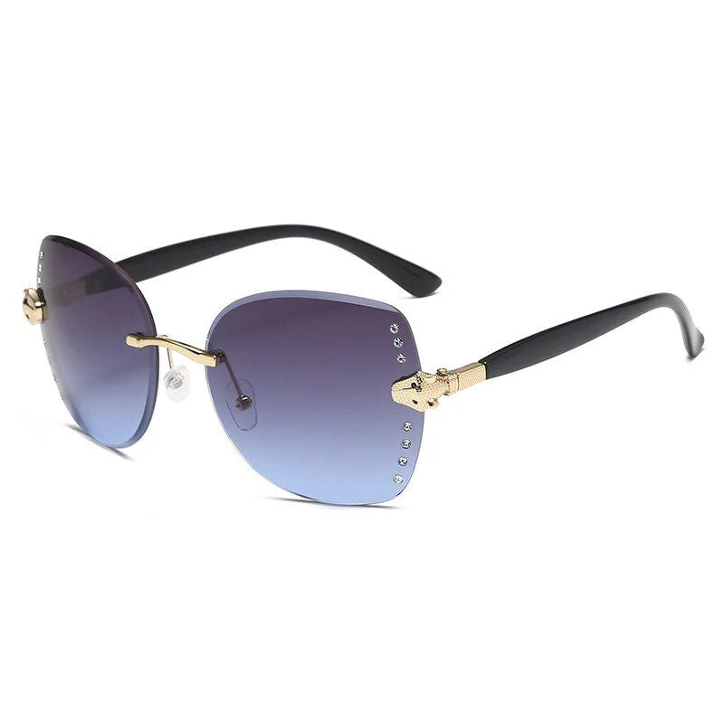 Elegant Oversized Rimless Diamond Sunglasses - Sexy Square Sunnies for Women