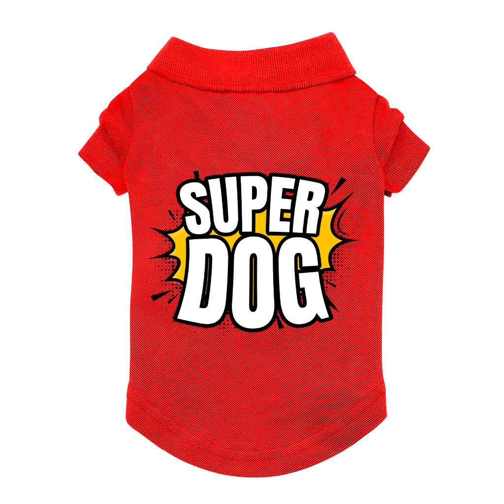 Super Dog Polo Shirt - Colorful Dog T-Shirt - Graphic Dog Clothing