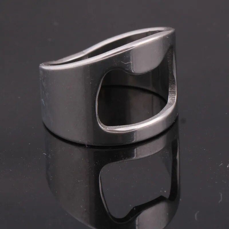 Stainless Steel Punk Ring Bottle Opener - Party Essential, Fashionable Beer Accessory