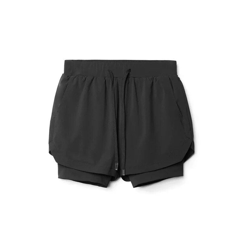 Men's 2-in-1 Breathable Running Shorts - Double Layer, Fitness & Jogging Gear