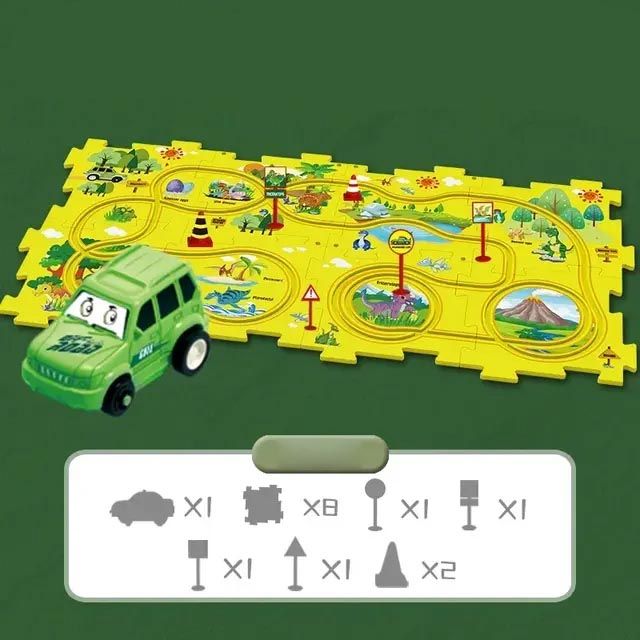 Children's Educational Puzzle Track Car Play Set