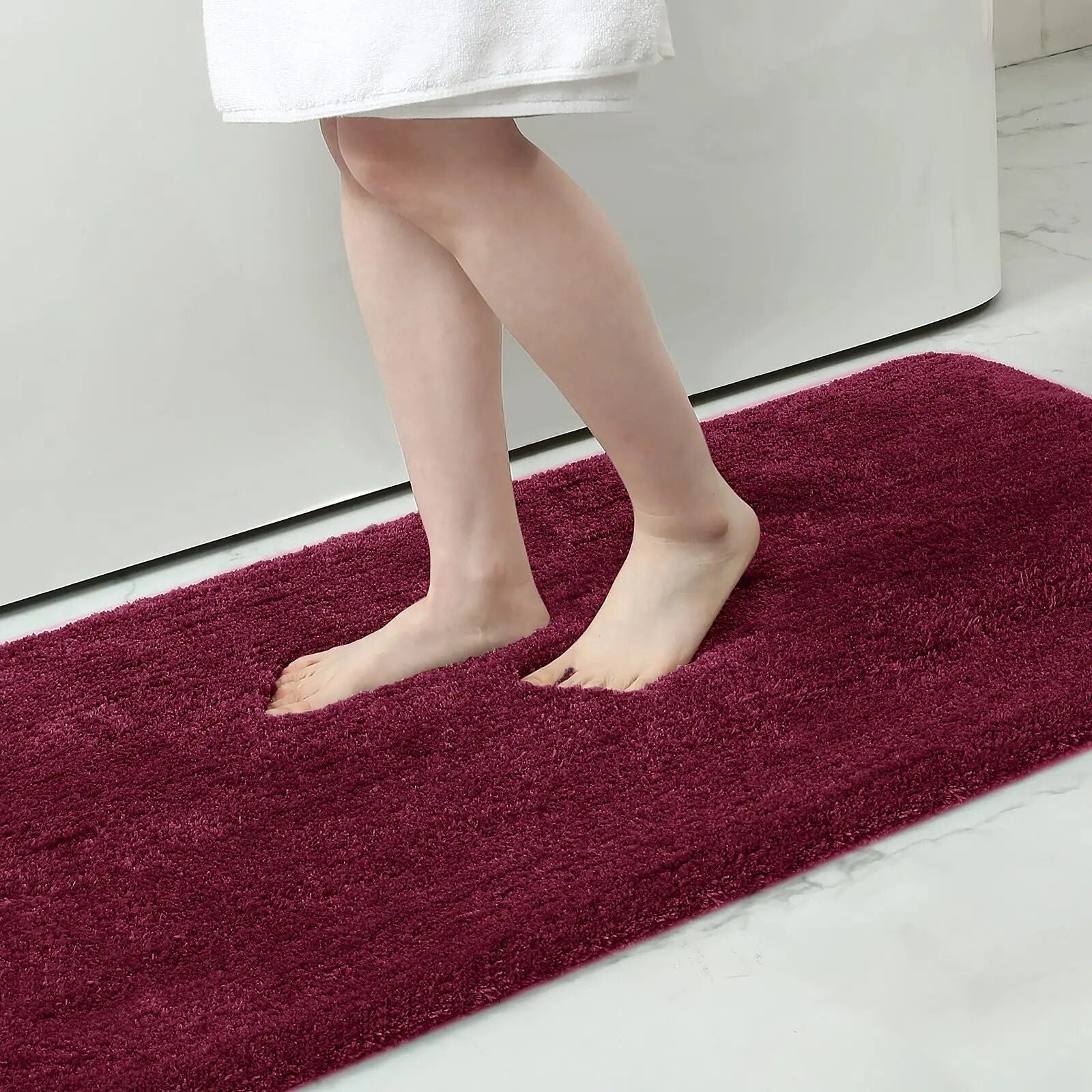 Luxurious Quick-Dry Absorbent Plush Bath Rug - Anti-Slip, Soft, and Durable for Home Decor