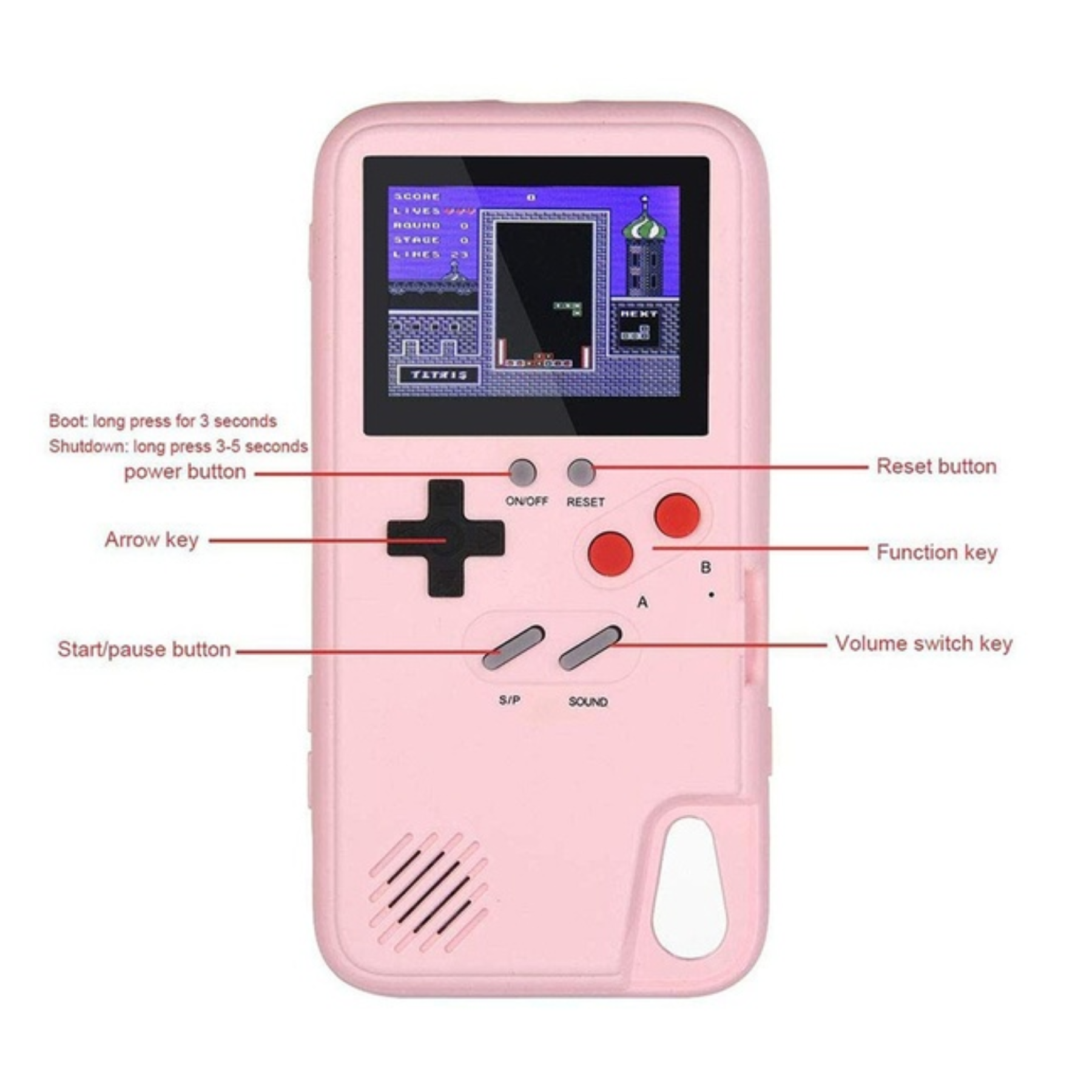 Playable Retro Nostalgic Gaming 36 Color Games iPhone Case