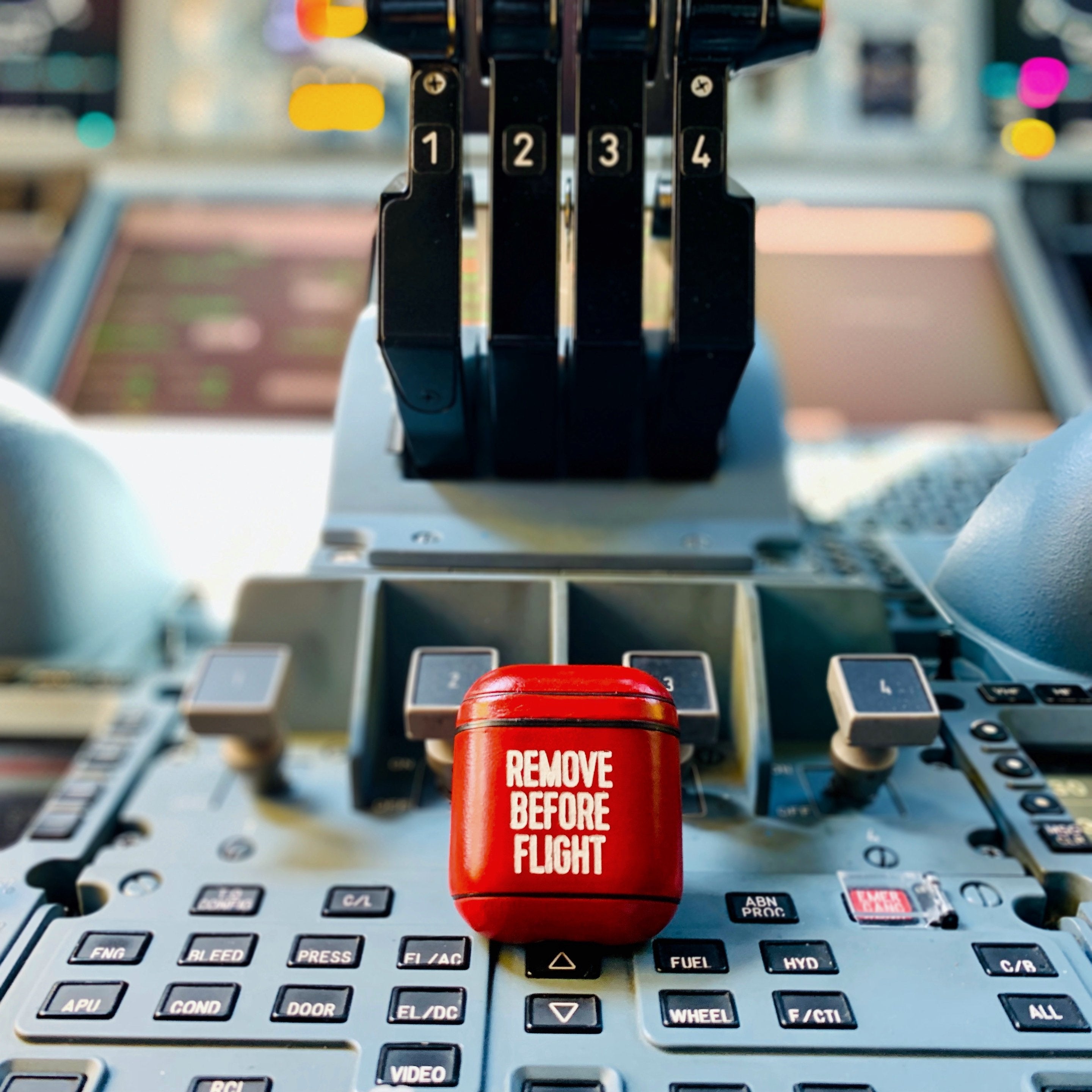 Iconic Red Remove Before Flight Aviation Leather Case for Apple