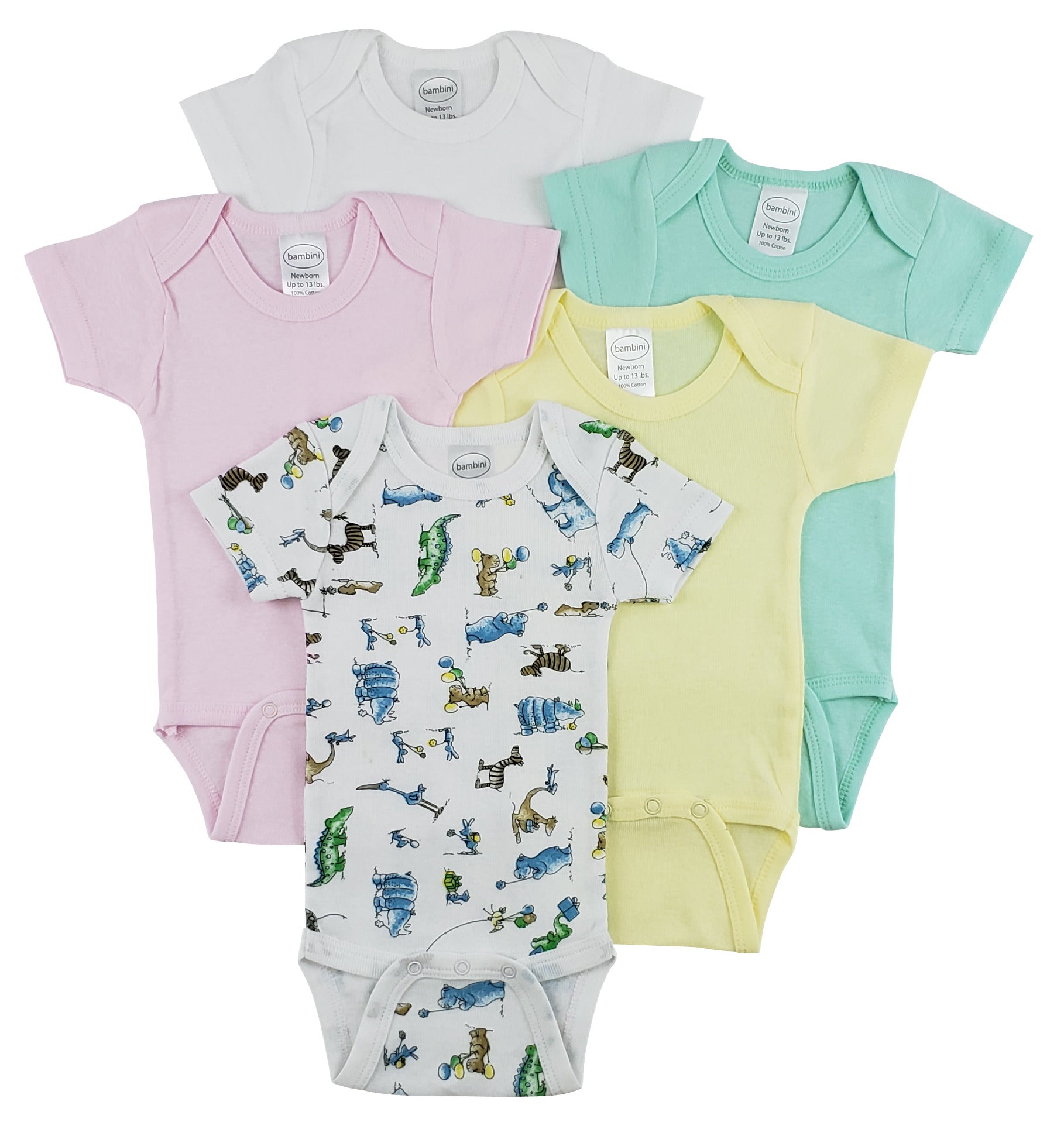 Bambini Short Sleeve One Piece 5 Pack