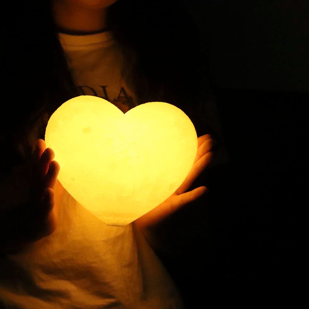 Heart Shape Moon Glowing LED Lamp