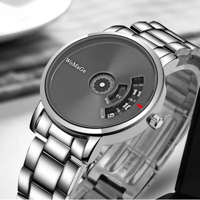 Luxury Stainless Steel Turntable Watch for Men