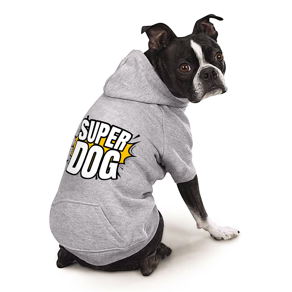 Super Dog Hoodie with Pocket - Colorful Dog Coat - Graphic Dog Clothing