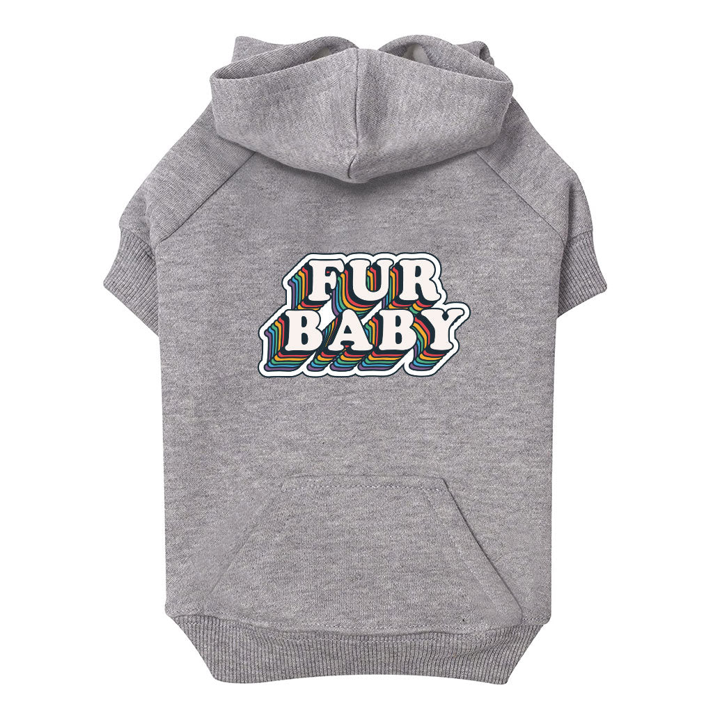 Fur Baby Dog Hoodie with Pocket - Colorful Dog Coat - Word Art Dog Clothing