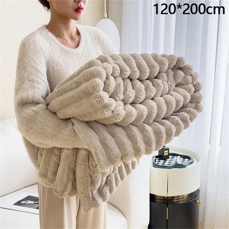 Coral Fleece Sofa Throw Blanket