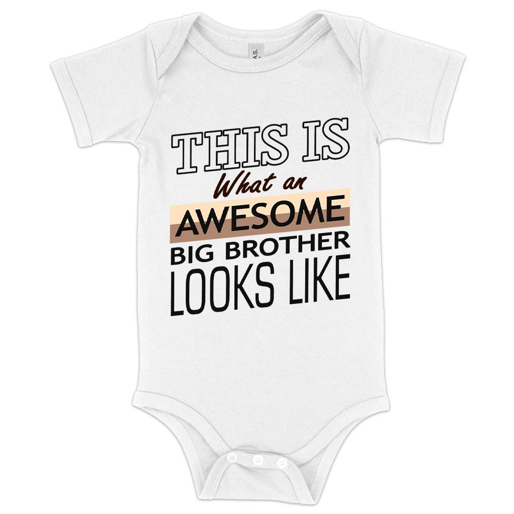 Baby Jersey Awesome Big Brother Onesie - I'm the Big Brother Onesie - Funny Family Onesie