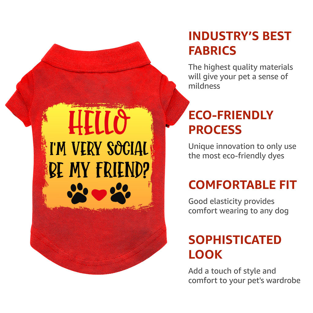 Friend Dog Polo Shirt - Colorful Dog T-Shirt - Printed Dog Clothing