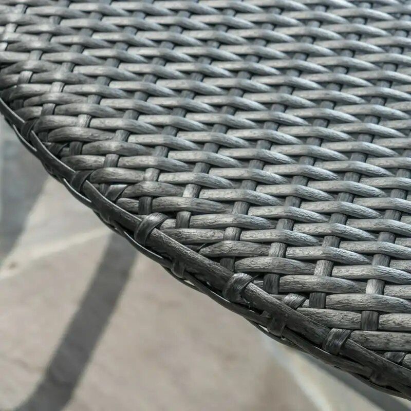 Elegant Gray Wicker Outdoor Round Dining Table