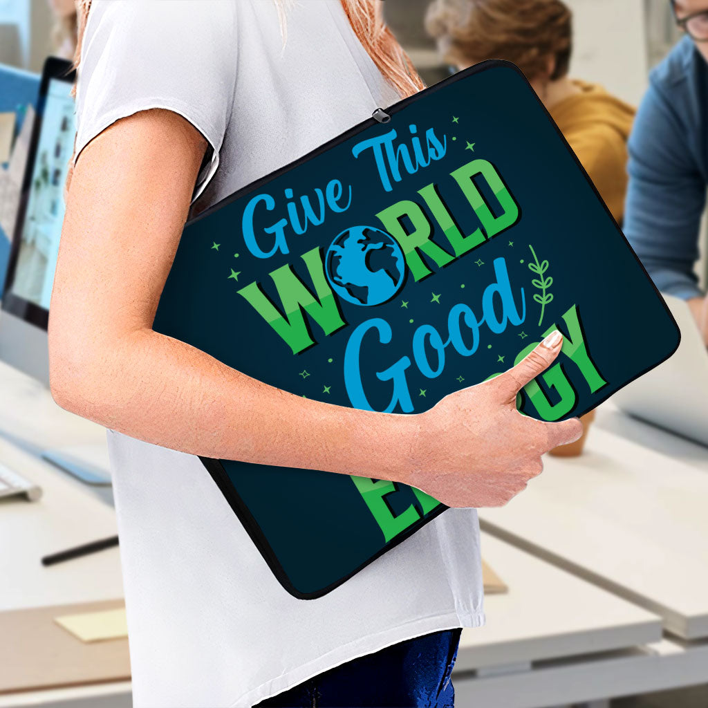 Give the World Good Energy MacBook Pro 16" Two-Sided Sleeve - Cute Laptop Sleeve - Printed MacBook Sleeve