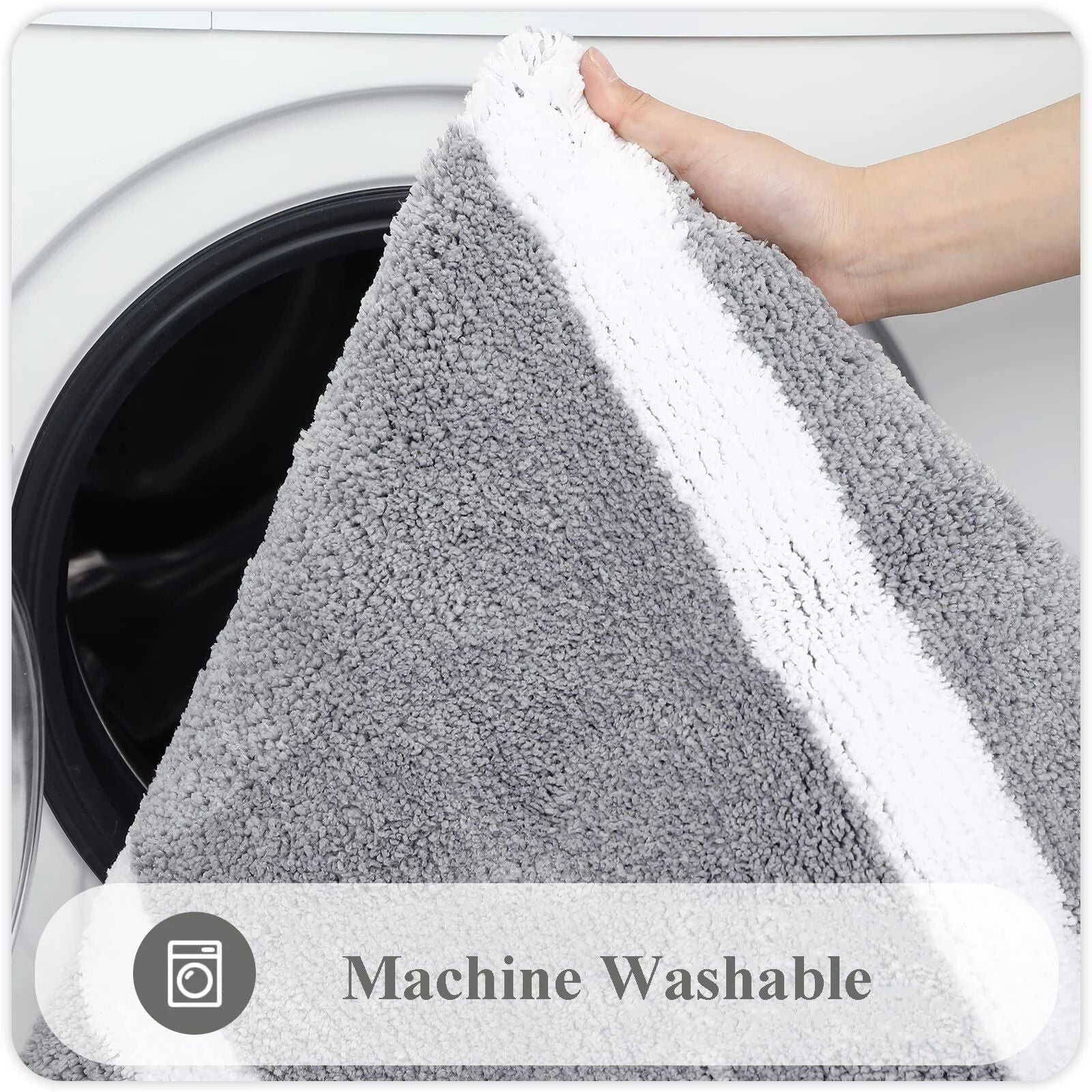 Luxurious Soft Plush Absorbent Bath Mat - Non-Slip, Machine Washable Rug for Bathroom, Bedroom & Living Room