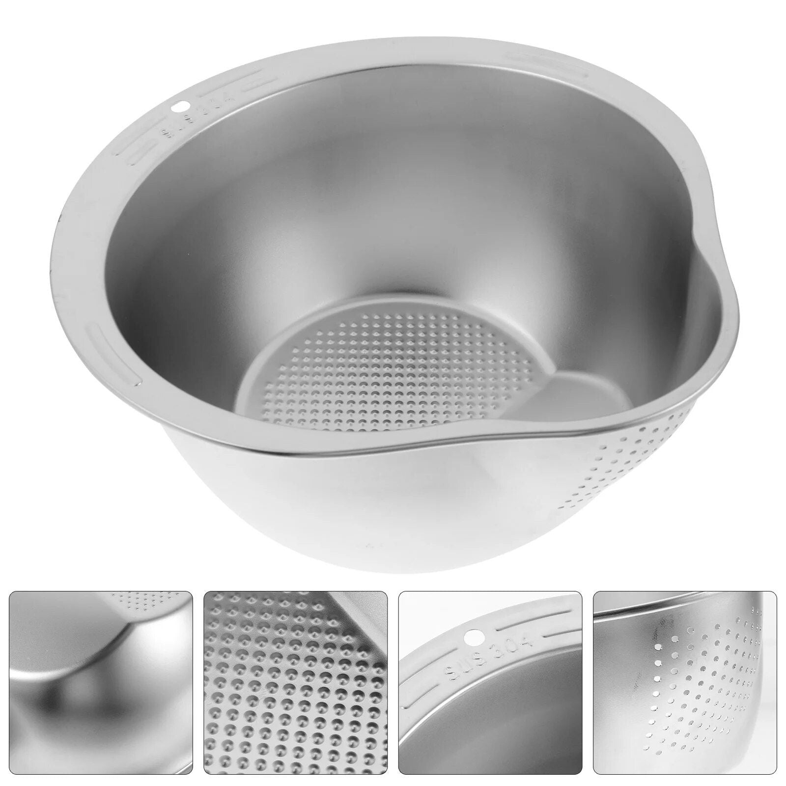 Multi-Use Stainless Steel Kitchen Strainer and Washing Basin