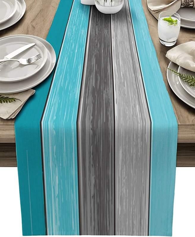 Customizable Turquoise Linen Table Runner