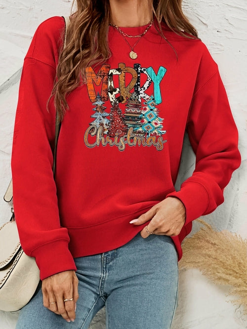 MERRY CHRISTMAS Graphic Crewneck Sweatshirt