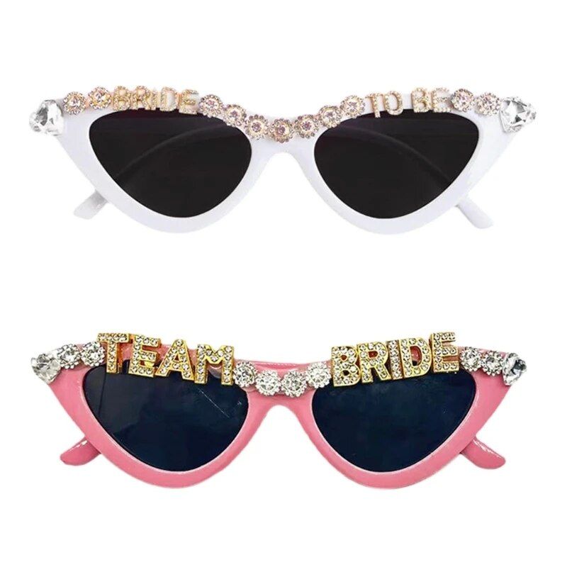 Chic "Bride To Be" Cat-Eye Party Sunglasses with Rhinestone Accents