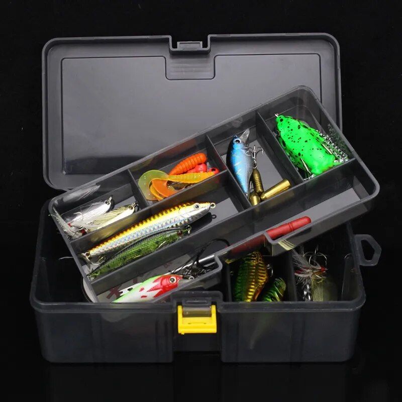 Compact Double Layer Fishing Tackle Box