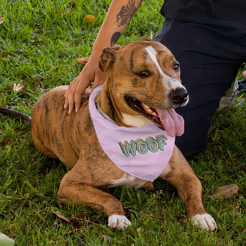 Woof Pet Bandana - Word Art Dog Bandana - Beautiful Pet Scarf